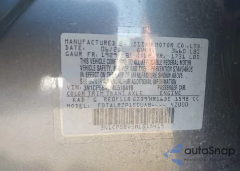 2021 Nissan Kicks S Xtronic Cvt from USA, damaged, VIN 3N1CP5BV3ML518419